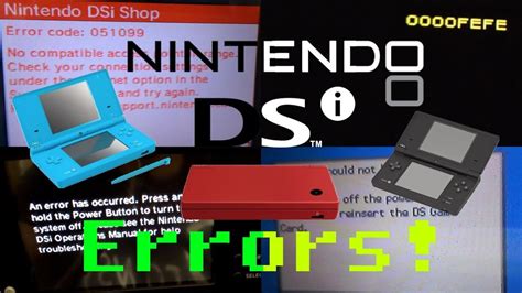 Nintendo DSi XL, UTLSBKA Error Message List, Error Code List.
